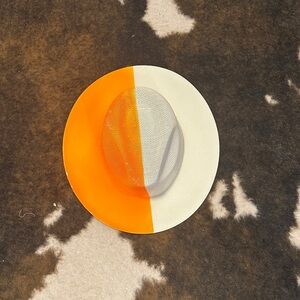 Alberly Orange and White Two-Tone Hat